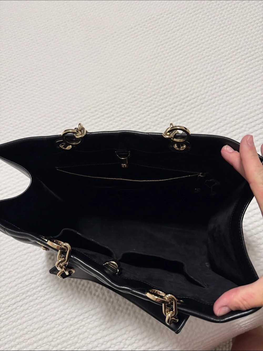 Dior Black Quilted Tote Bag with Gold Hardware - Women's Handbag